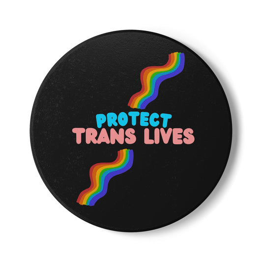 Protect Trans Lives Ceramic Coaster
