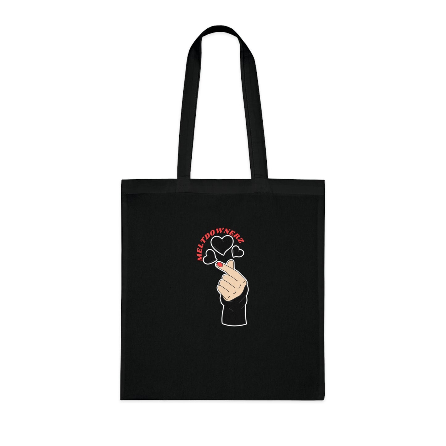Meltdownerz Heart Black Curve Cotton Tote