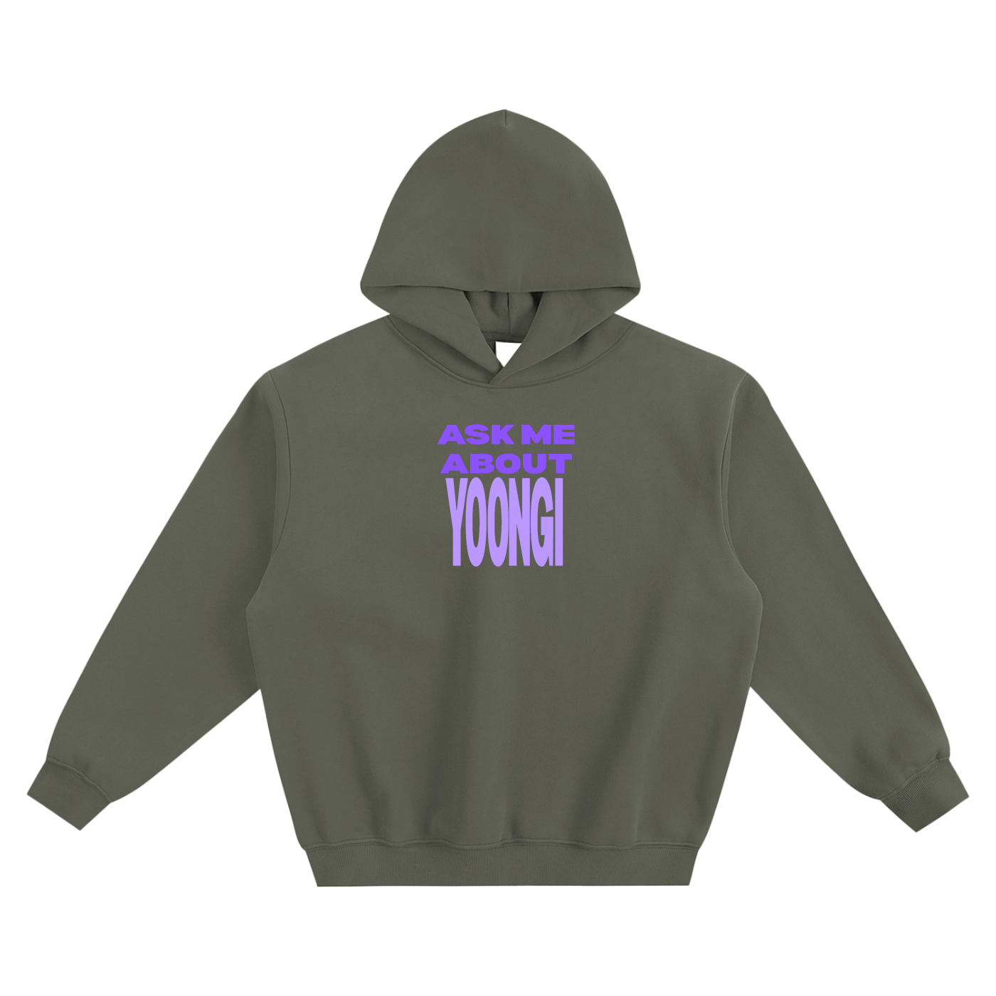 Ask Me About Yoongi Fleeced Boxy Hoodie