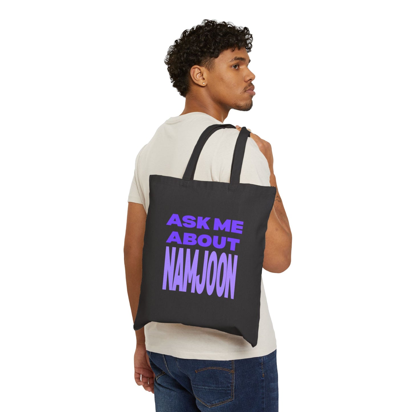 Ask Me About Namjoon Cotton Canvas Tote Bag