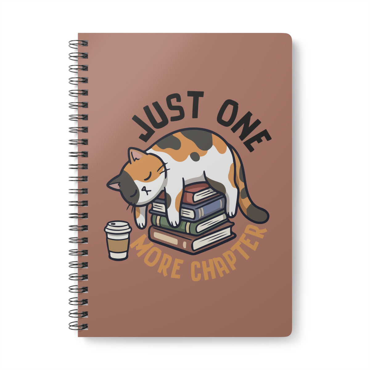 Just One More Chapter (Cat) Wirobound Softcover Notebook, A5