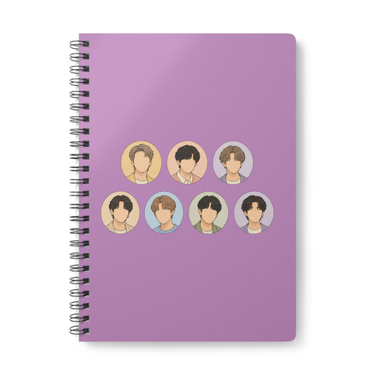 BTS All Members Wirobound Softcover Notebook, A5