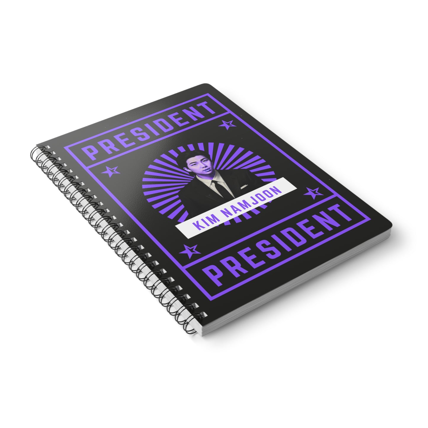 President Kim Namjoon Wirobound Softcover Notebook, A5