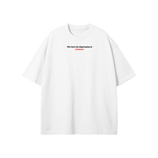 The Cure For Depression Is Delusion Streetwear Heavyweight Loose Fit T-Shirt