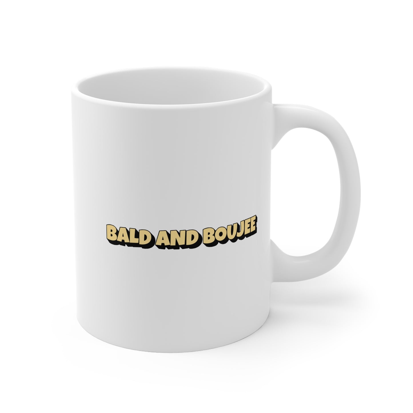 Bald And Boujee Yellow 11oz White Mug