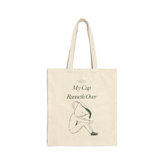 My Cup Runneth Over Cotton Canvas Tote Bag