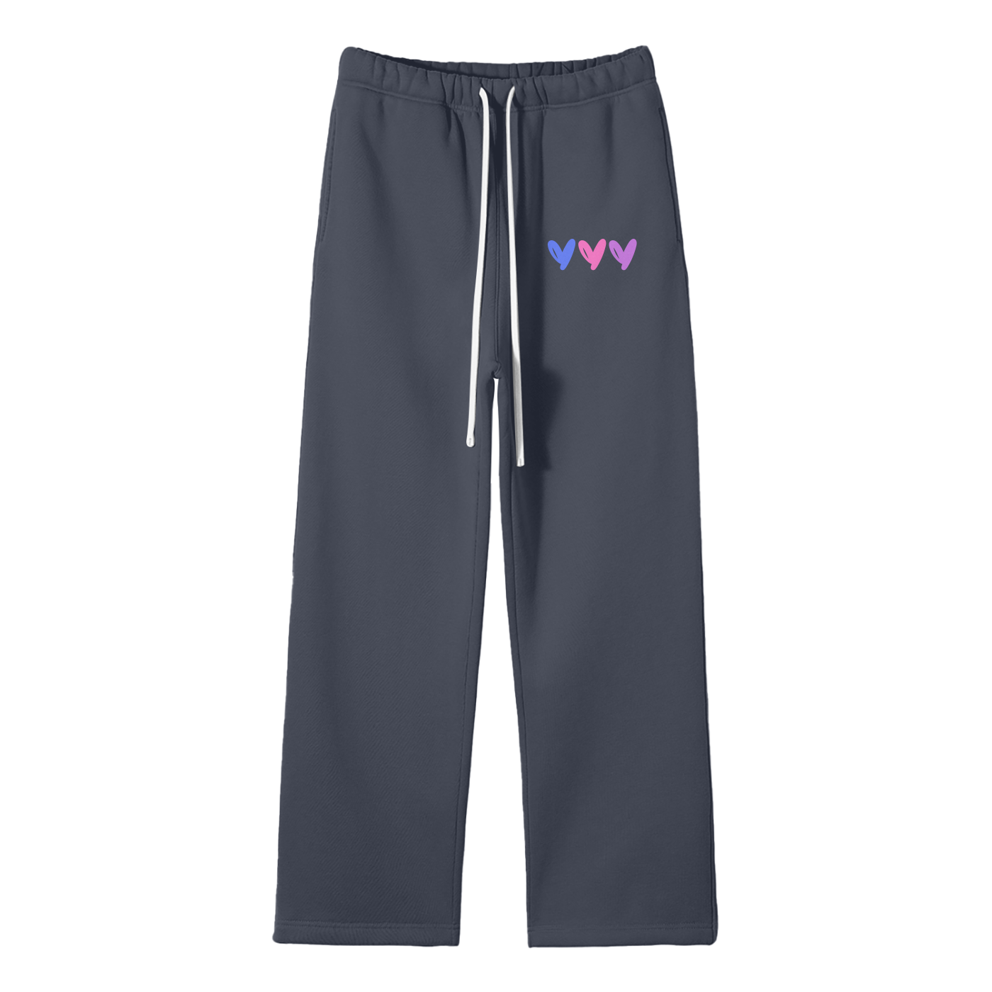 3 Hearts Streetwear Fleece Straight Leg Pants