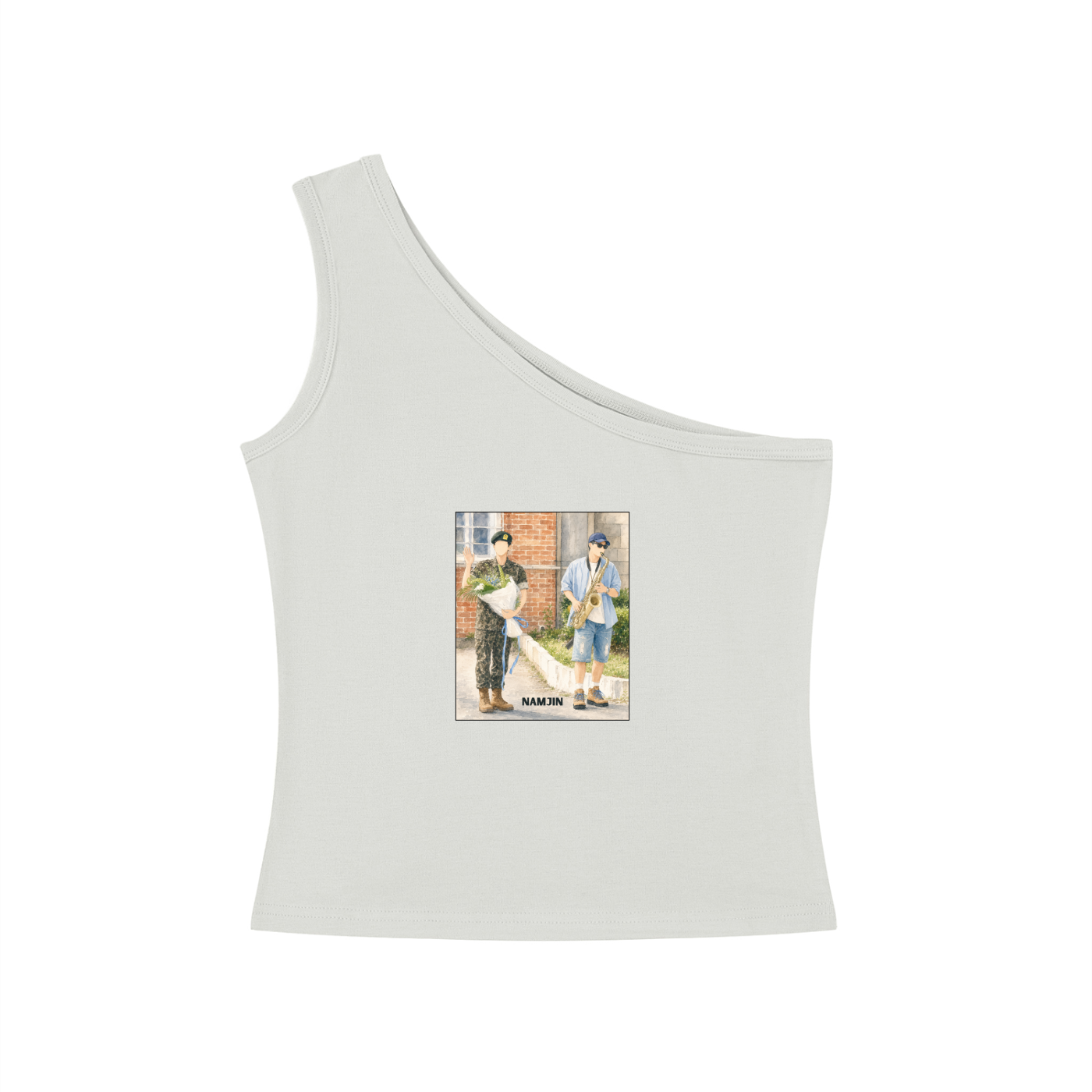 Namjin (Namjoon & Jin) One-Shoulder Crop T Shirt