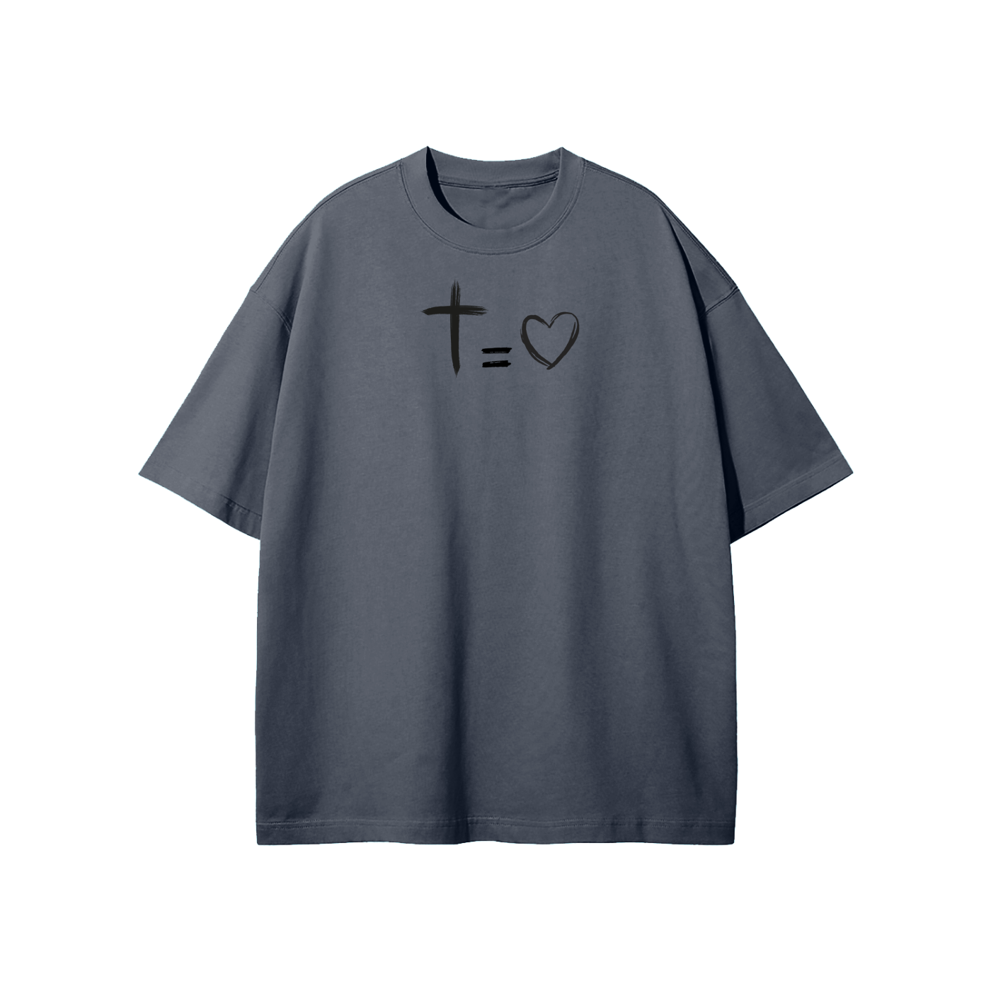 Cross Equals Love Streetwear Heavyweight Loose Fit T-Shirt