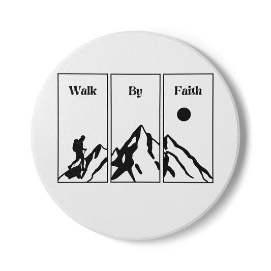 Walk By Faith Ceramic Coaster