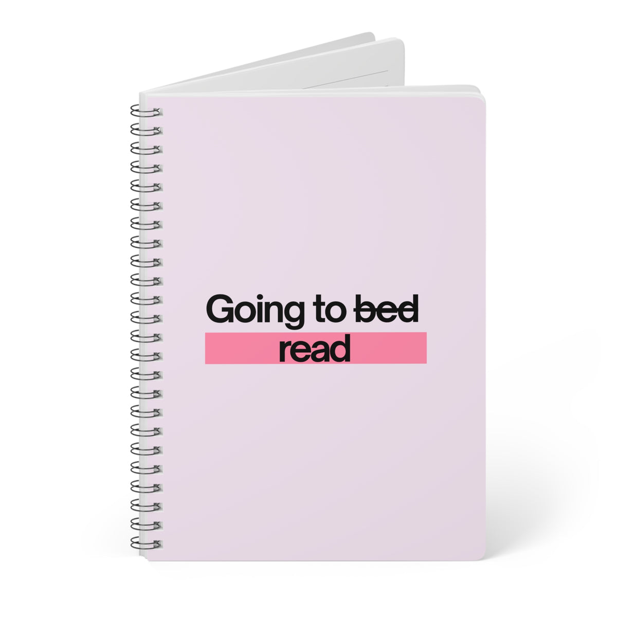 Going To Bed/Read (Pink) Wirobound Softcover Notebook, A5