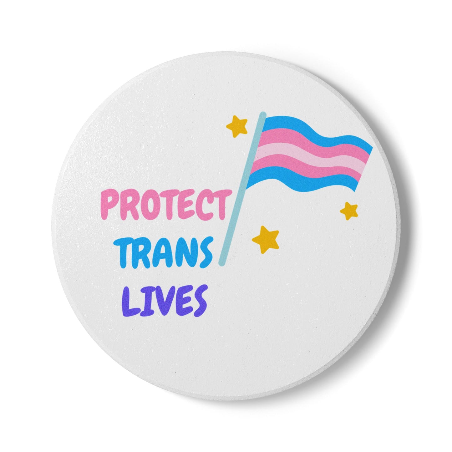 Protect Trans Lives (1) Ceramic Coaster