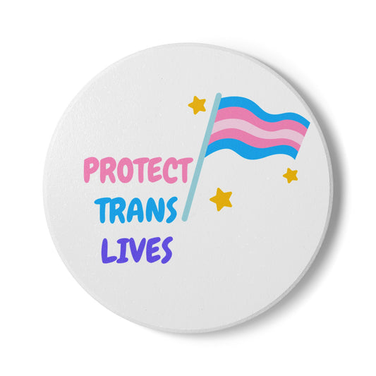 Protect Trans Lives (1) Ceramic Coaster