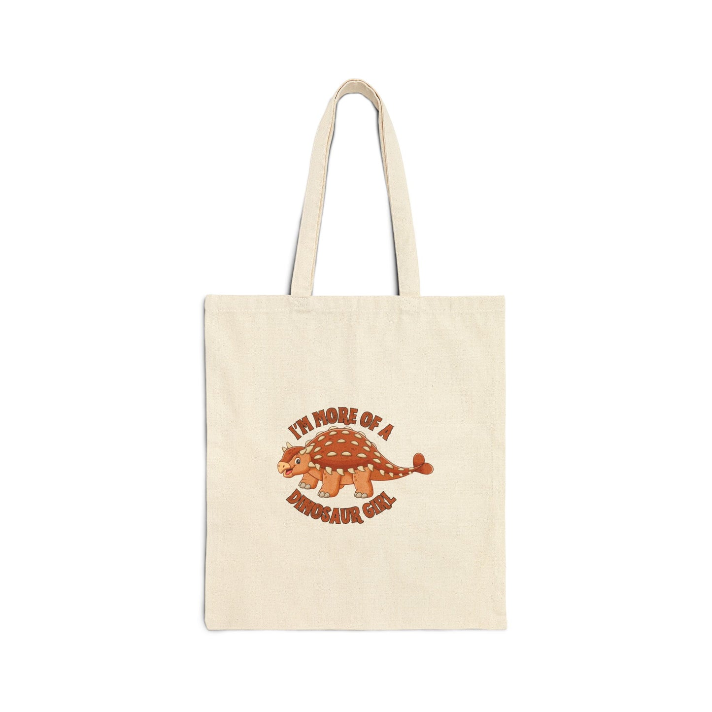 I'm More Of A Dinosaur Girl (Bumpy) Cotton Canvas Tote Bag