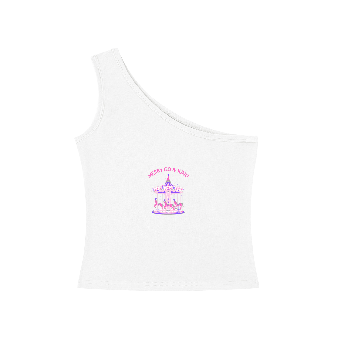 Merry Go Round BTS Arirang One-Shoulder Crop T Shirt