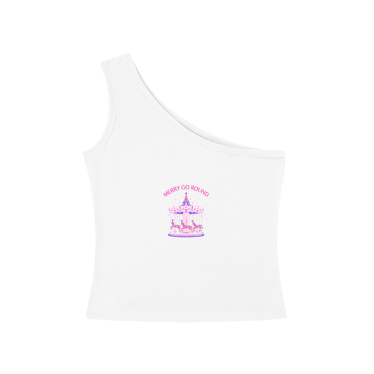 Merry Go Round BTS Arirang One-Shoulder Crop T Shirt