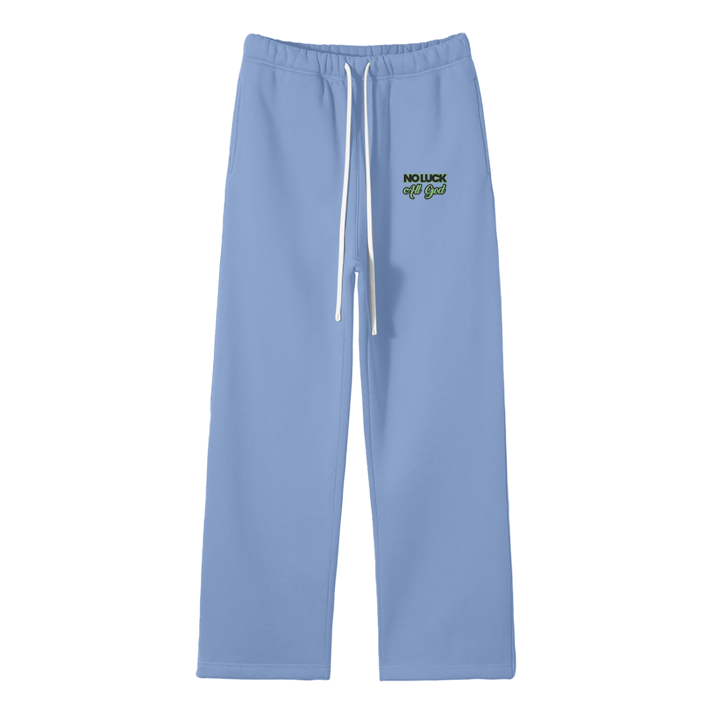 No Luck All God Streetwear Fleece Straight Leg Pants