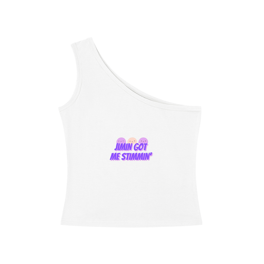 Jimin Got Me Stimmin' One-Shoulder Crop T-Shirt
