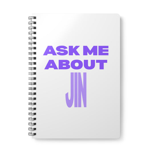Ask Me About Jin Wirobound Softcover Notebook, A5