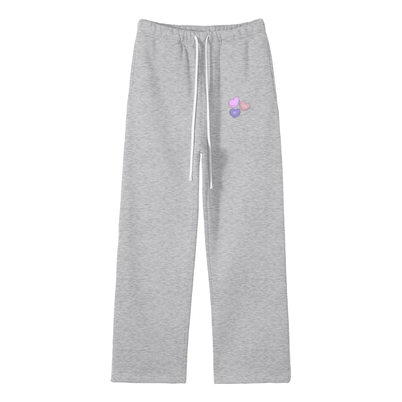I Love BTS Streetwear Fleece Straight Leg Pants