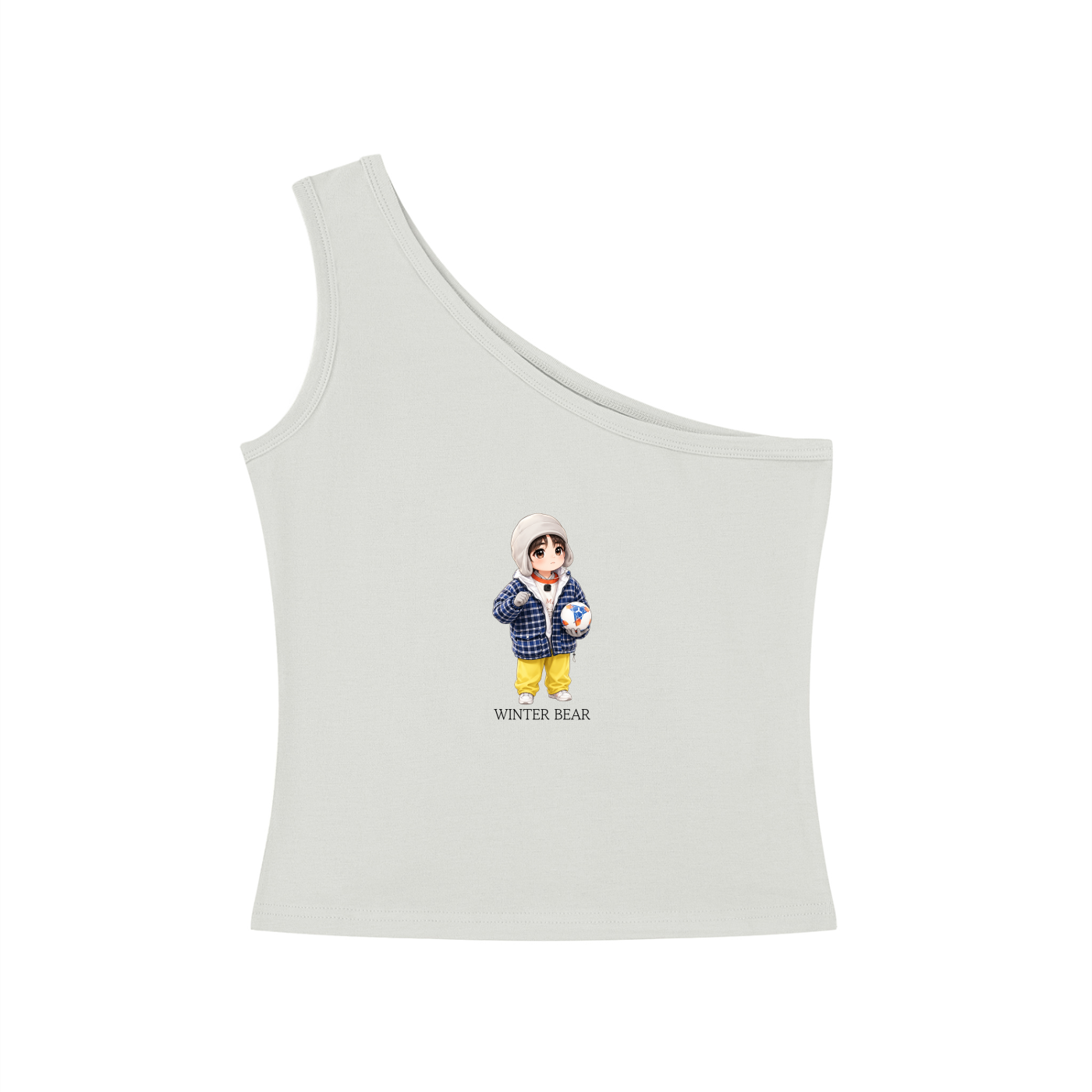 Winter Bear (Taehyung) One-Shoulder Crop T Shirt