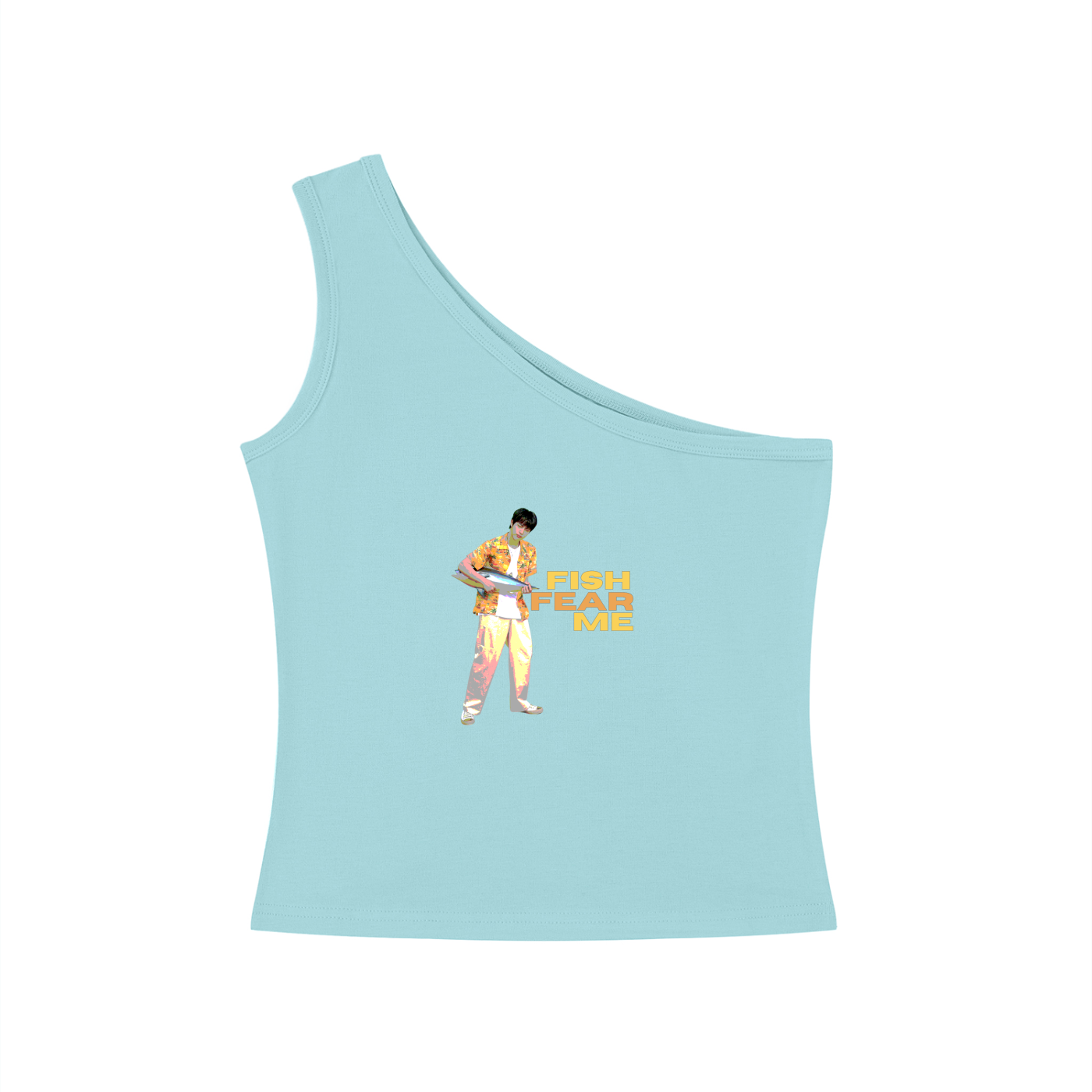 Fish Fear Me (Jin) One-Shoulder Crop T-Shirt