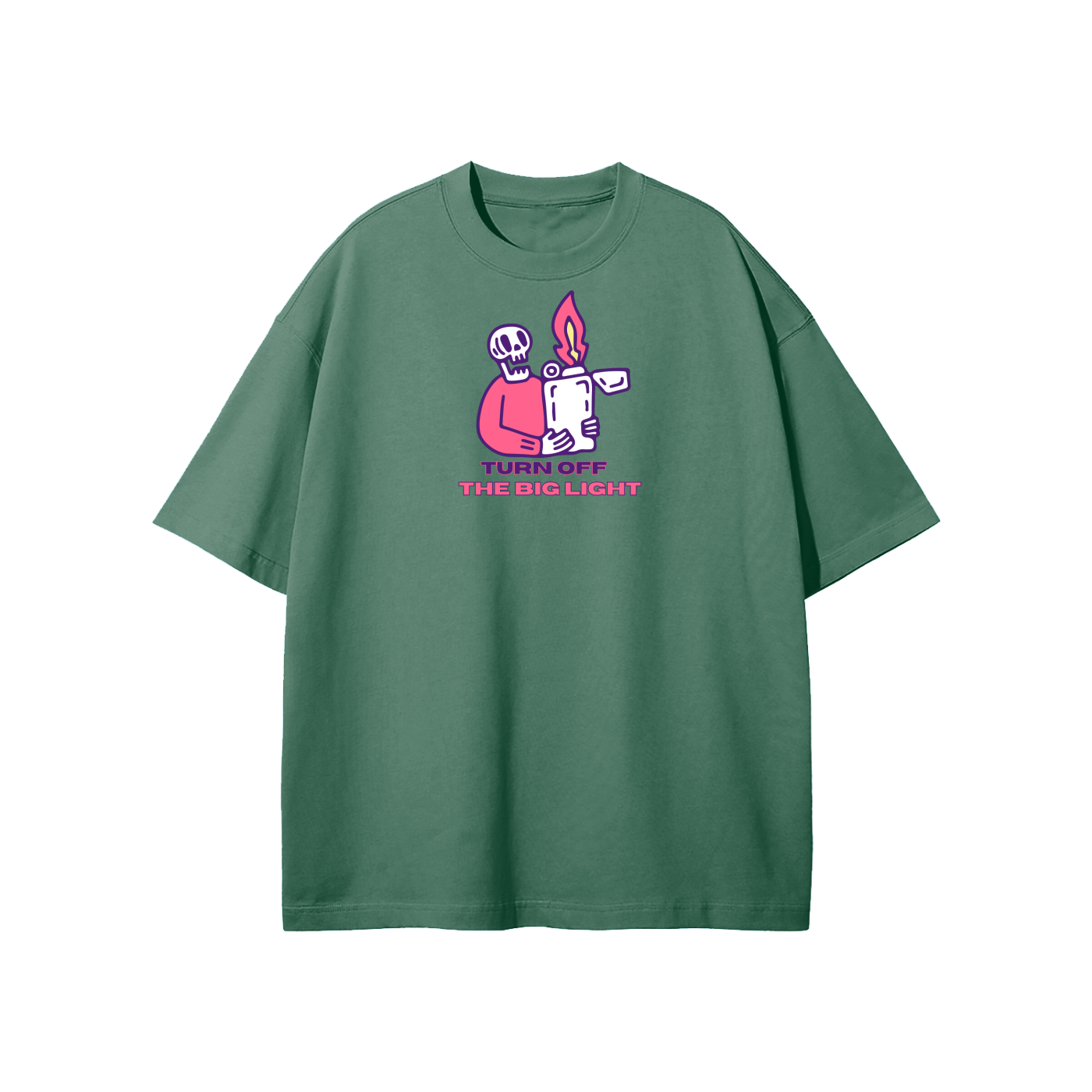 Turn Off The Big Light Streetwear Heavyweight Loose Fit T-Shirt