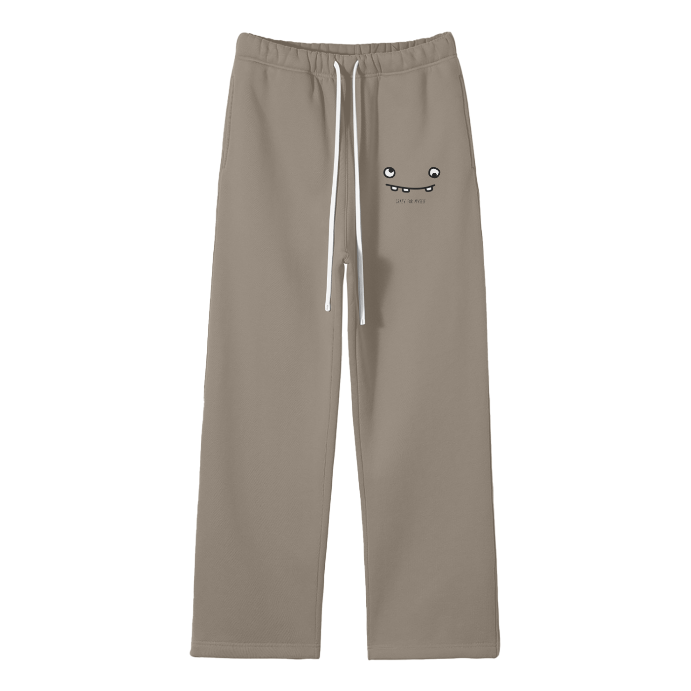 Crazy For Myself Streetwear Fleece Straight Leg Pants