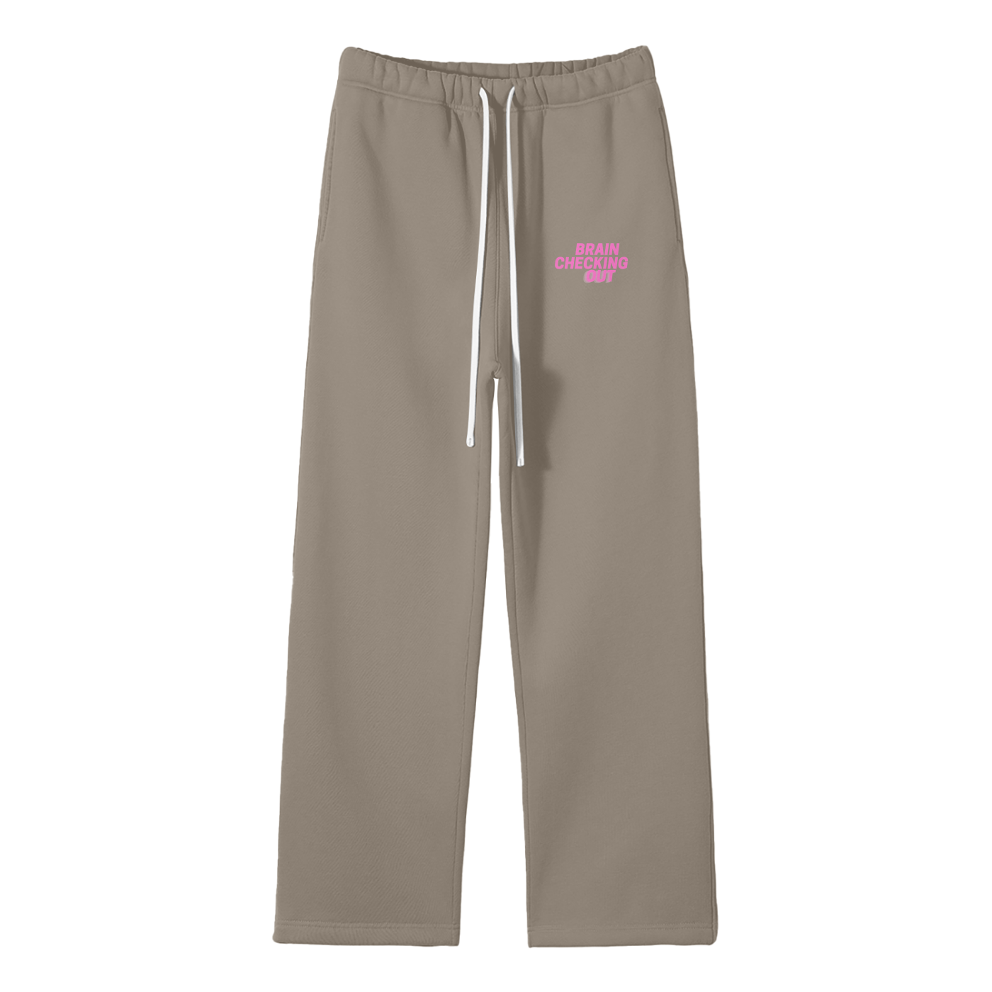 Brain Checking Out Streetwear Fleece Straight Leg Pants