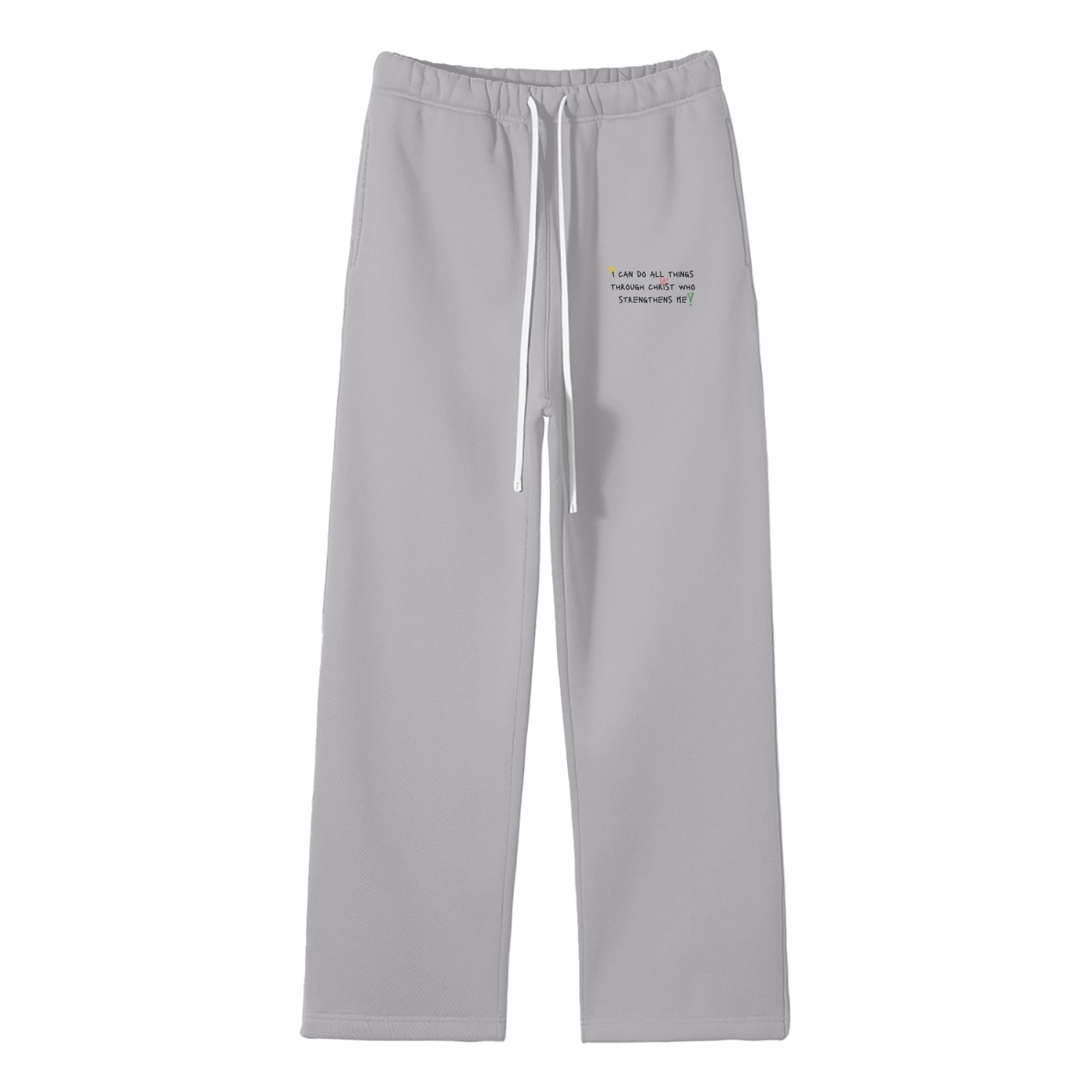 I Can Do All Things Streetwear Fleece Straight Leg Pants
