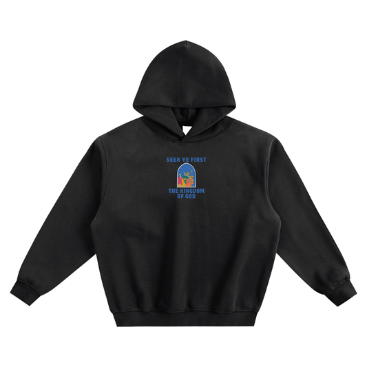 Seek Ye First The Kingdom Of God Fleeced Boxy Hoodie