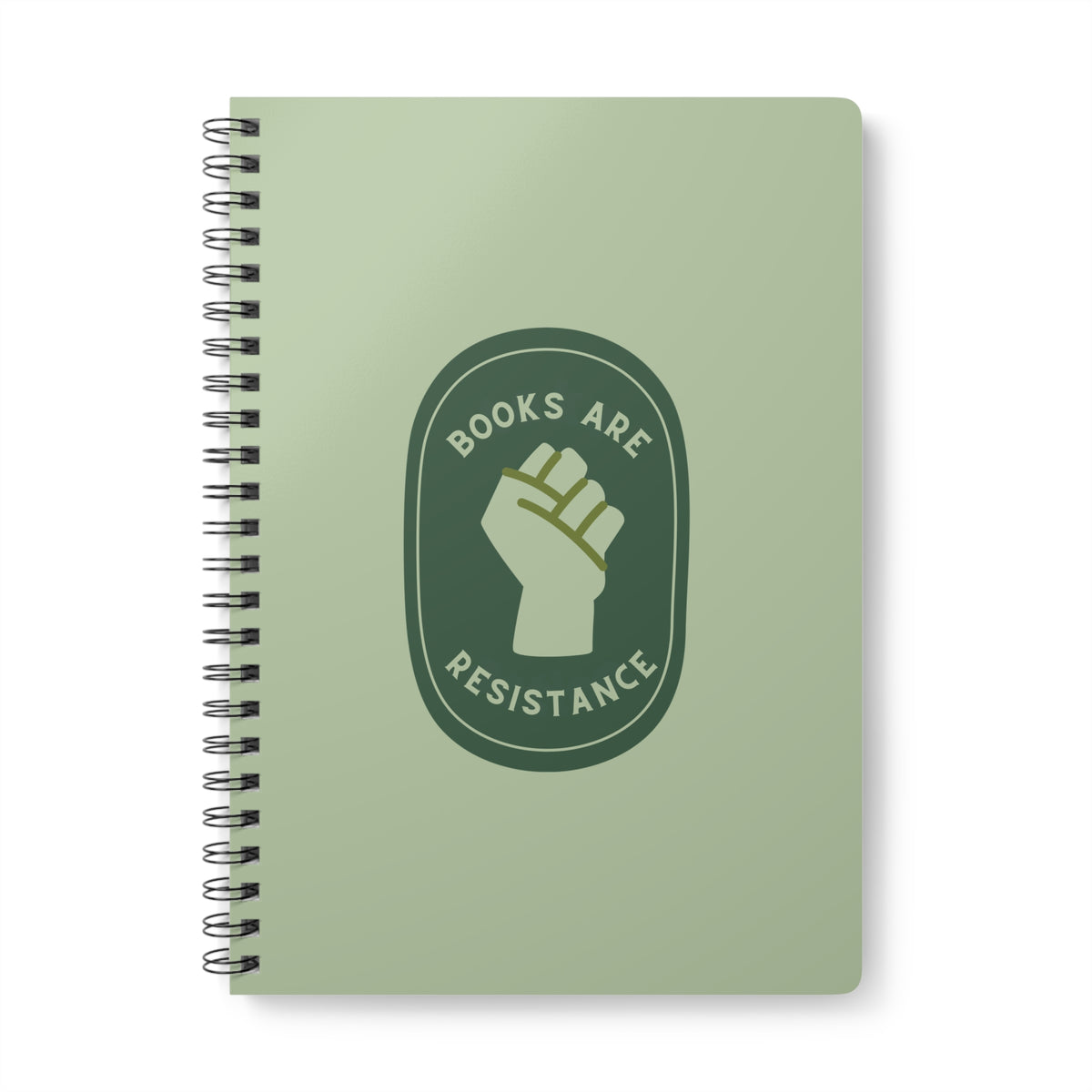 Books Are Resistance (Patch) Wirobound Softcover Notebook, A5