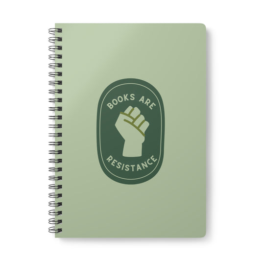 Books Are Resistance (Patch) Wirobound Softcover Notebook, A5