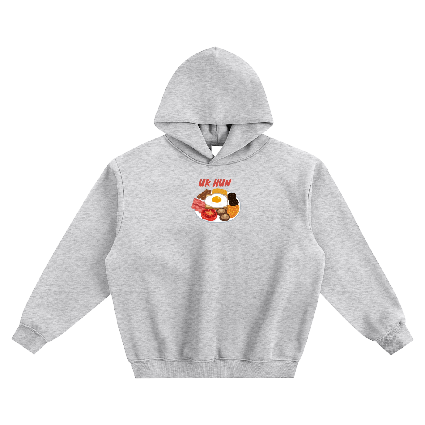 UK Hun (Breakfast) Fleeced Boxy Hoodie