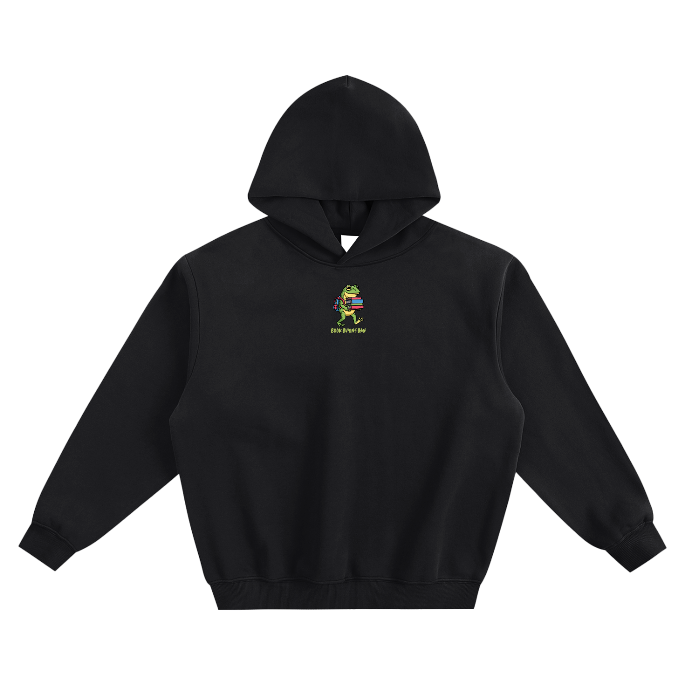 Book Buying Ban (Frog) Fleeced Boxy Hoodie