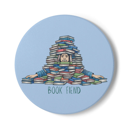 Book Fiend (Pile) Ceramic Coaster