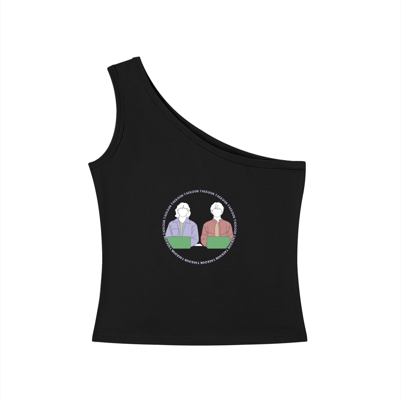 Taekook (Taehyung & Jungkook) One-Shoulder Crop T Shirt