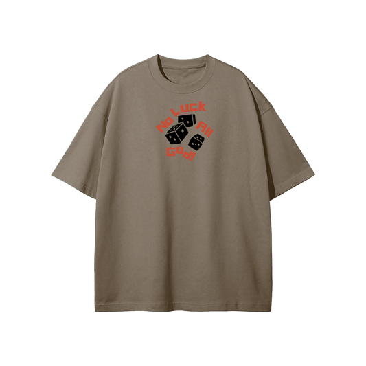 No Luck All God (Dice) Streetwear Heavyweight Loose Fit T-Shirt