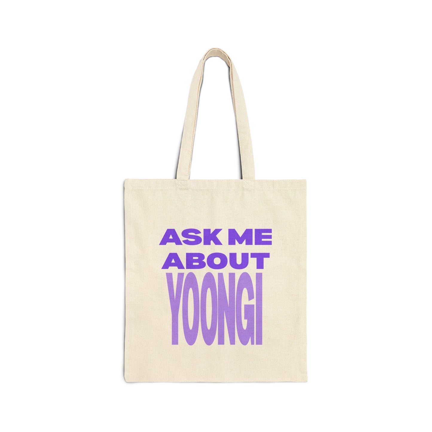 Ask Me About Yoongi Cotton Canvas Tote Bag