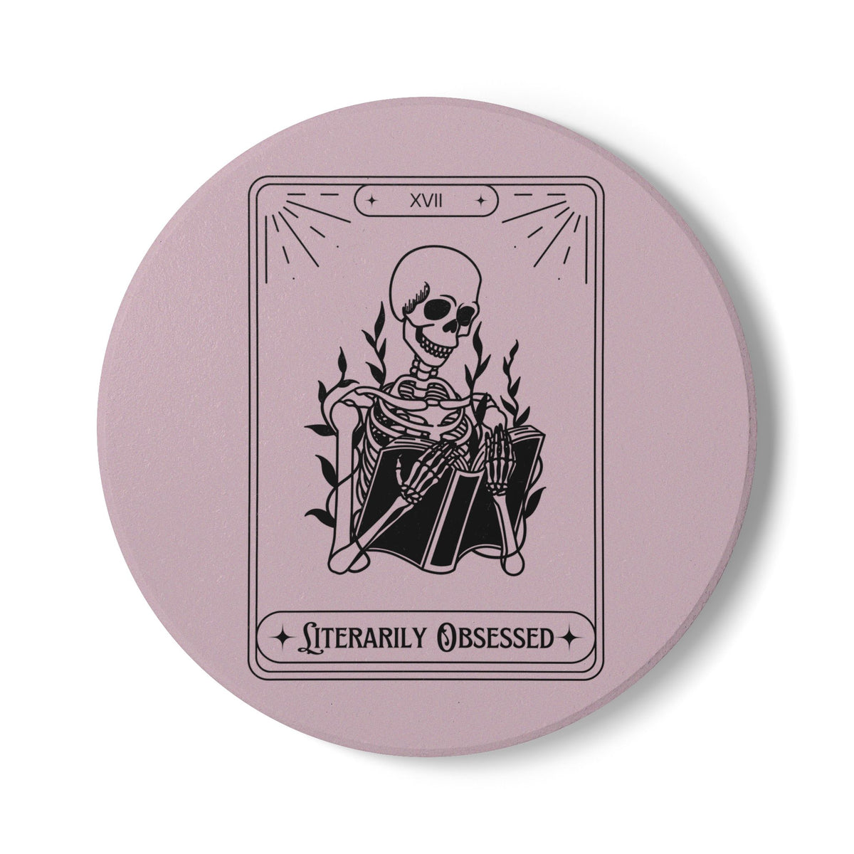 Literarily Obsessed (Tarot) Ceramic Coaster