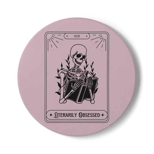 Literarily Obsessed (Tarot) Ceramic Coaster