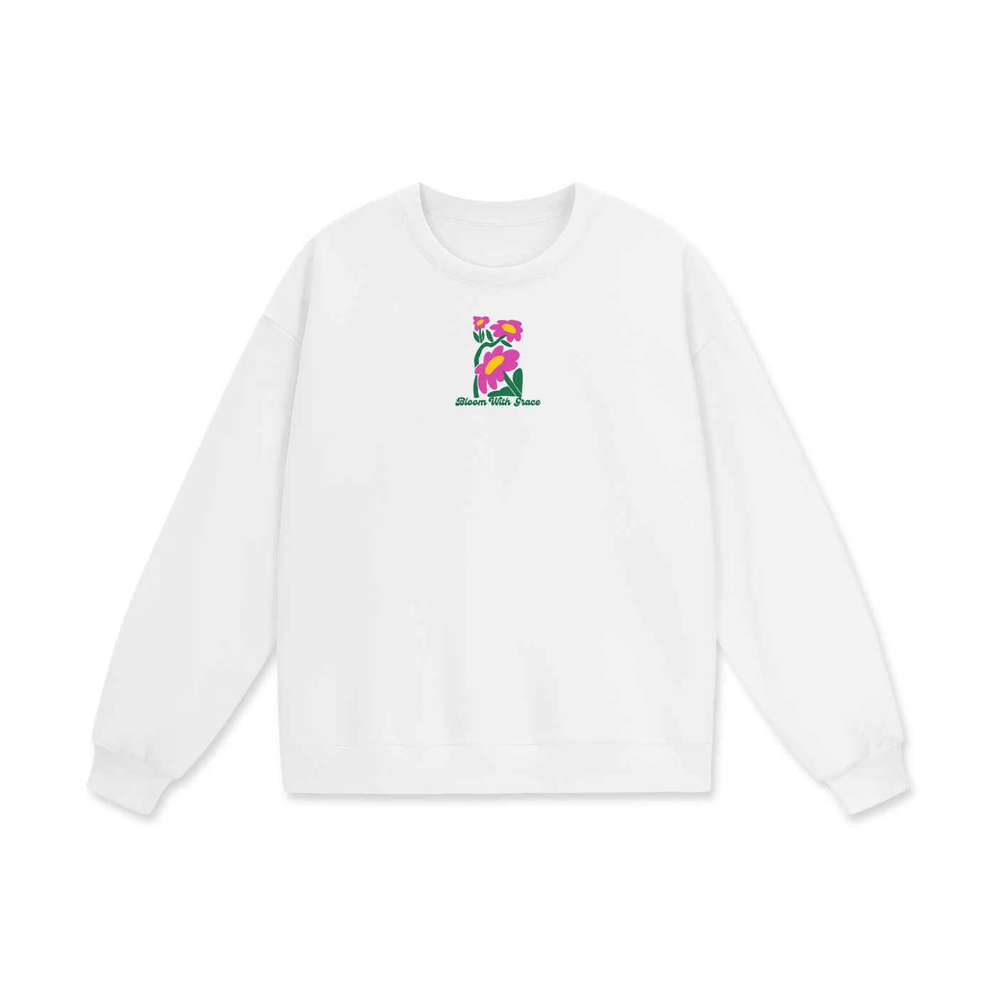 Bloom With Grace Heavyweight Drop Shoulder Oversized Fleece Sweatshirt