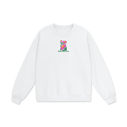 Bloom With Grace Heavyweight Drop Shoulder Oversized Fleece Sweatshirt