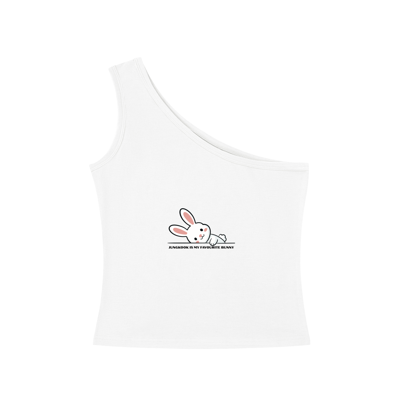 Jungkook Is My Favourite Bunny One-Shoulder Crop T-Shirt