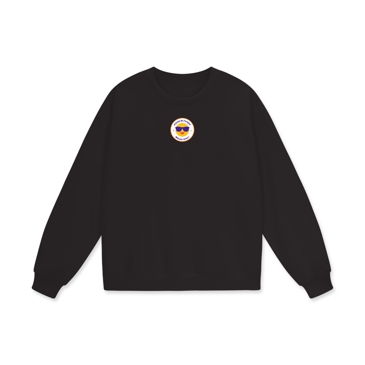 Please Be Patient I Have Autism Heavyweight Drop Shoulder Oversized Fleece Sweatshirt