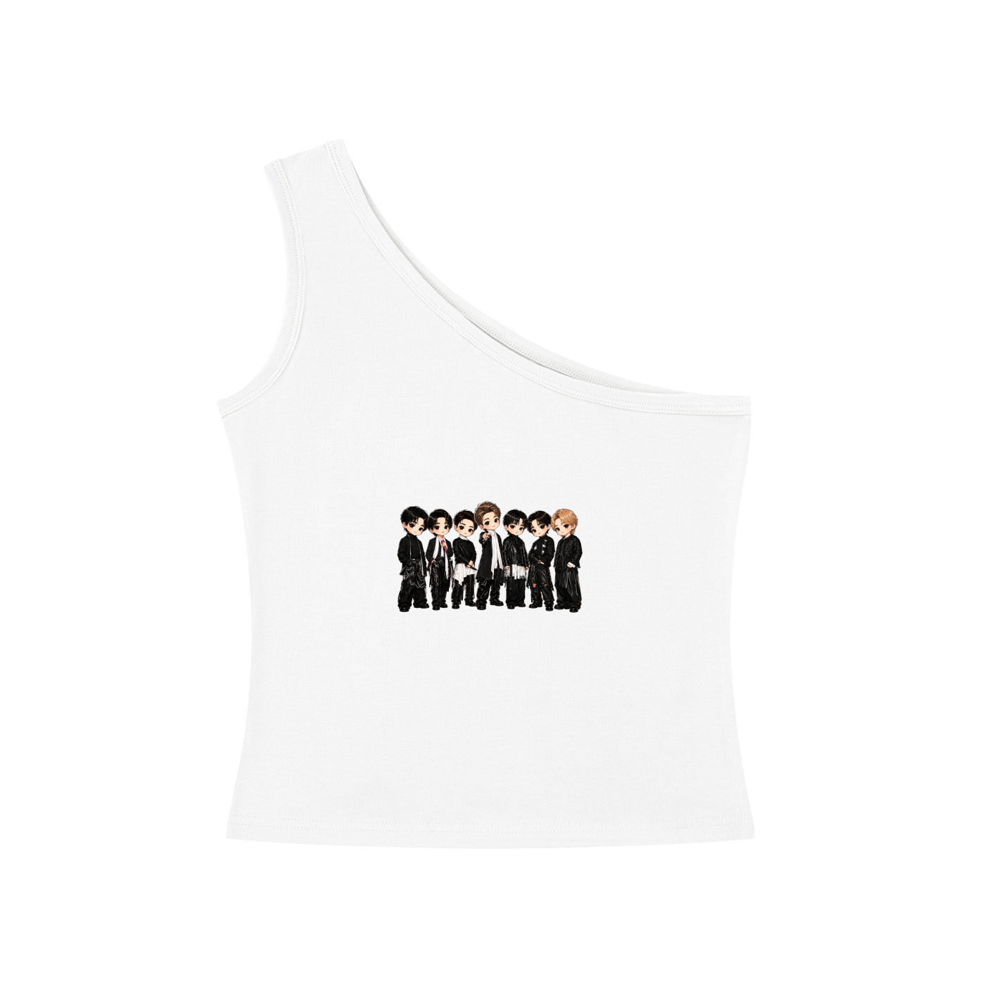 BTS Stage Outfit One-Shoulder Crop T Shirt