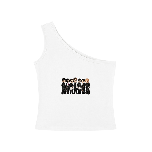 BTS Stage Outfit One-Shoulder Crop T Shirt
