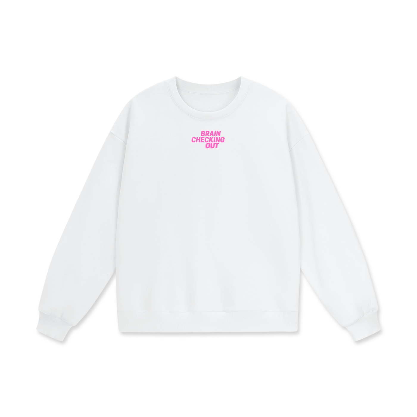 Brain Checking Out Heavyweight Drop Shoulder Oversized Fleece Sweatshirt