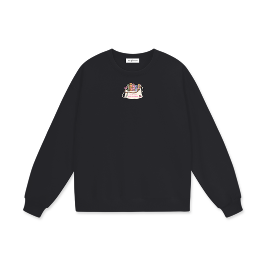 Ask Me What Book I'm Reading (Bag) Heavyweight Drop Shoulder Sweatshirt