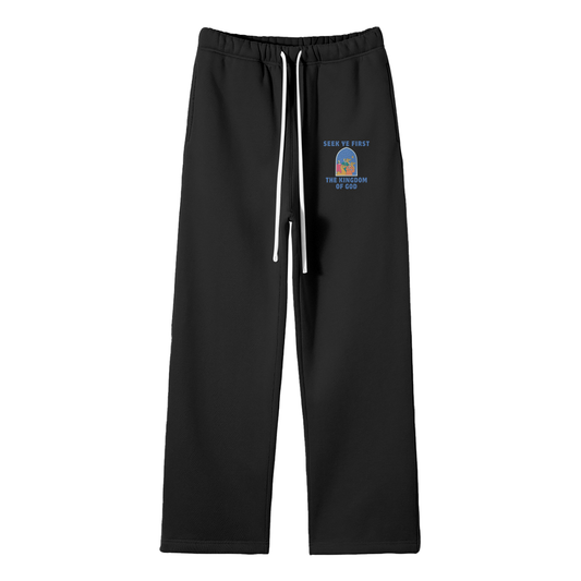 Seek Ye First Streetwear Fleece Straight Leg Pants